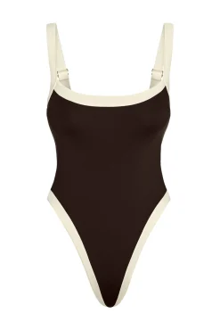 Monday Swimwear One Pieces^Barcelona One Piece - Espresso/Ivory