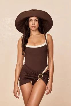 Monday Swimwear One Pieces^Barcelona One Piece - Espresso/Ivory