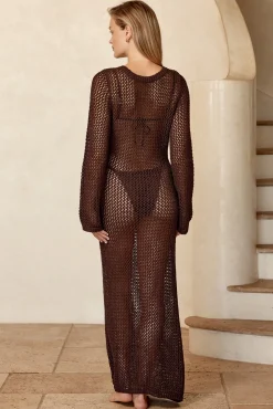 Monday Swimwear Knitwear|Dresses^Cozumel Dress - Espresso Petit Crochet