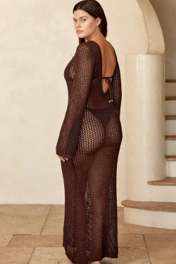 Monday Swimwear Knitwear|Dresses^Cozumel Dress - Espresso Petit Crochet