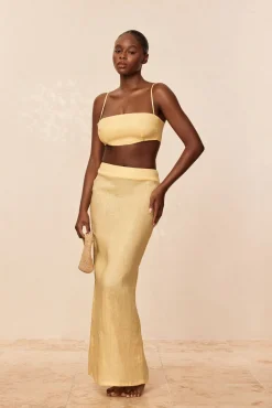 Monday Swimwear Bottoms^Fontelina Linen Skirt - Honey