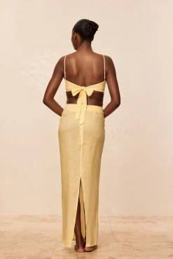 Monday Swimwear Bottoms^Fontelina Linen Skirt - Honey