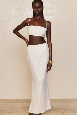 Monday Swimwear Bottoms^Fontelina Linen Skirt - White