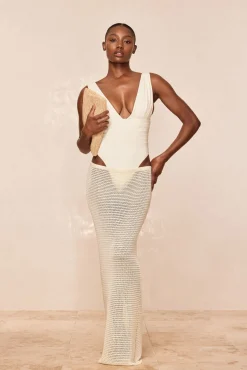 Monday Swimwear Knitwear|Bottoms^Fontelina Midi Skirt - Shiny Treble Knit