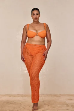 Monday Swimwear Knitwear|Bottoms^Fontelina Skirt - Tangerine Petit Crochet