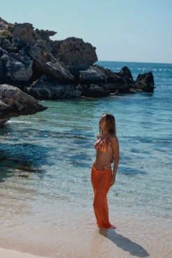 Monday Swimwear Knitwear|Bottoms^Fontelina Skirt - Tangerine Petit Crochet
