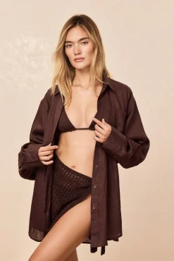 Monday Swimwear Tops^La Jolla Linen Shirt - Linen