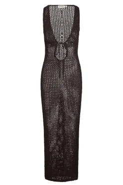 Monday Swimwear Knitwear|Dresses^Monte Carlo Tie Dress - Espresso Petit Crochet