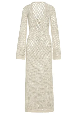Monday Swimwear Knitwear|Dresses^Montego Dress - Ivory Chunky Crochet