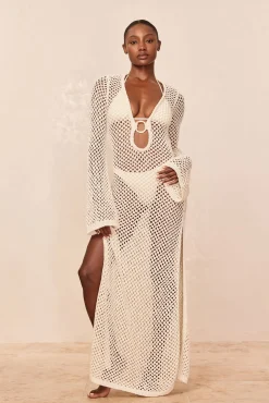 Monday Swimwear Knitwear|Dresses^Montego Dress - Ivory Chunky Crochet