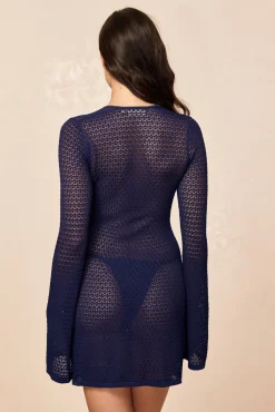Monday Swimwear Knitwear|Dresses^Montego Mini Dress - Midnight Lace Crochet