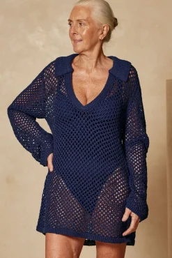 Monday Swimwear Knitwear|Dresses^Newport Dress - Midnight Crochet
