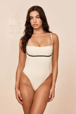 Monday Swimwear One Pieces^Sausalito One Piece - Ivory/Black