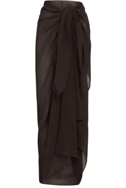 Monday Swimwear Sarongs|Bottoms^St. Tropez Sarong - Espresso Crinkle Linen