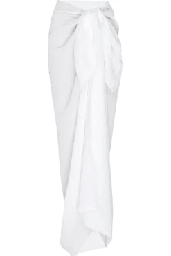 Monday Swimwear Sarongs|Bottoms^St. Tropez Sarong - White Crinkle Linen