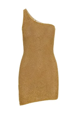 Monday Swimwear Knitwear|Dresses^Taormina Dress - Antique Gold Sequin Knit