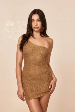 Monday Swimwear Knitwear|Dresses^Taormina Dress - Antique Gold Sequin Knit