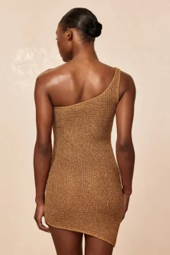 Monday Swimwear Knitwear|Dresses^Taormina Dress - Antique Gold Sequin Knit